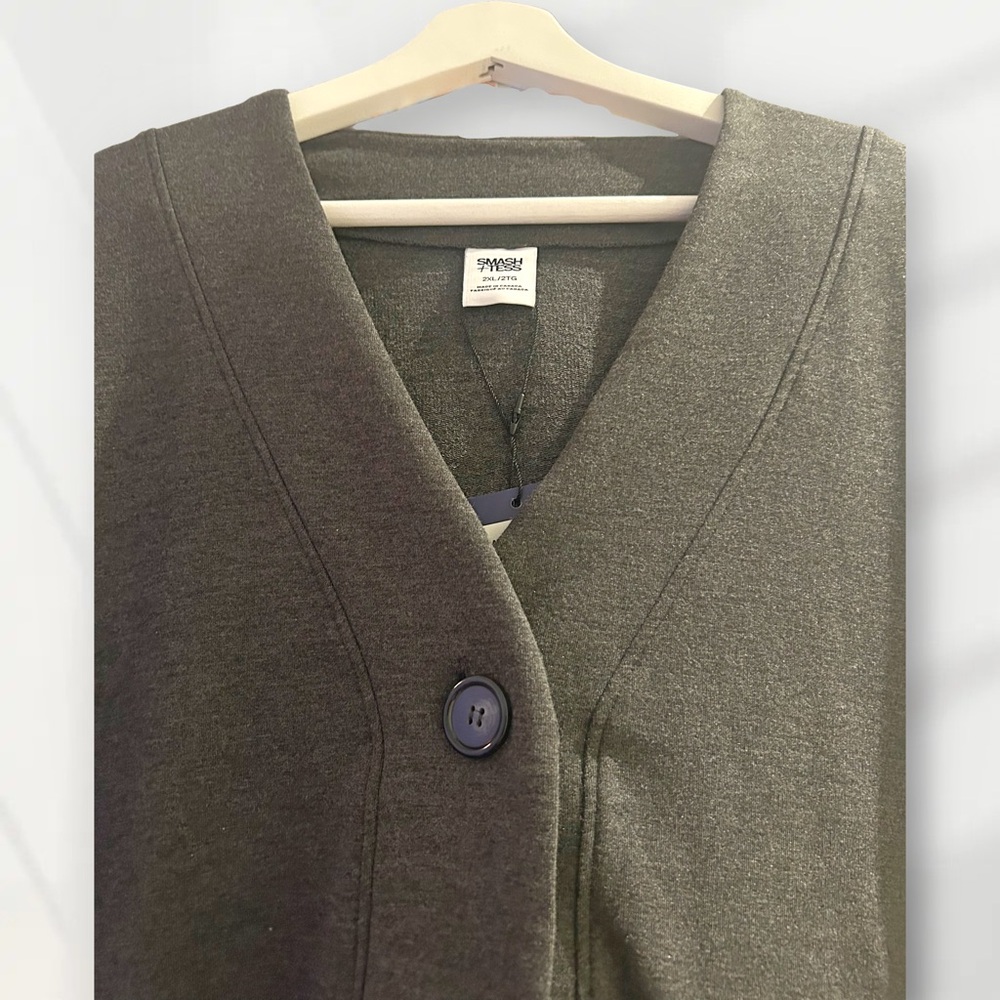 🇨🇦🆕NWT SMASH + TESS |2XL| Cozy minimalist Maya Lightweight Charcoal Cardigan* - Picture 4 of 16